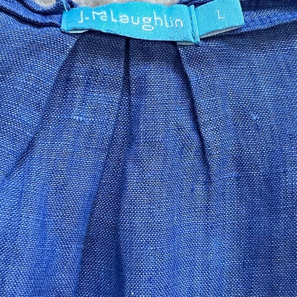 J. MCLAUGHLIN 100% LINEN CHRISTA TIERED SHIFT DRESS SIZE LARGE BABYDOLL Preppy - Picture 5 of 12